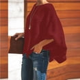 thumbnail image 3 of VgaVtl Womens Sweaters Plus Size Pullover Long Sleeve Womens Sweater Solid Knitted Hollow Red Sweaters, 3 of 4