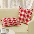 thumbnail image 2 of Housses de Coussin de la Saint-Valentin 20x20, Ensemble de 2, Carreaux Rouges Cœur d'Amour, Coussins Décoratifs de la Saint-Valentin, Décor de la Saint-Valentin, Taie d'Oreiller Carrée en Lin, Taie Décorative d'Anniversaire pour l'Extérieur, Housse de Coussin pour Sofa Canapé, 2 of 6