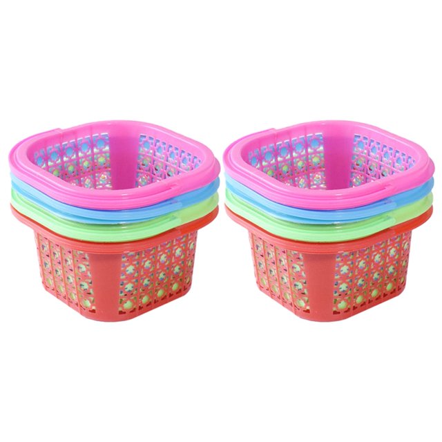 1 Ensemble de Petits Paniers en Plastique de Forme Carrée Colorée 6pcs