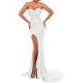 thumbnail image 1 of BEAUTBRIDE Women's Mermaid Evening Dress With Slit Sequins Prom Gown, 1 of 7