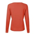 thumbnail image 4 of Liquidation! Hontri Cardigan pour Femme à Col Rond Tricoté à Manches Longues Grandes Tailles Ample Uni Court Chandail Veste Cardigan Cardigan pour Femme Rouge Melon D\'eau TTG, 4 of 4