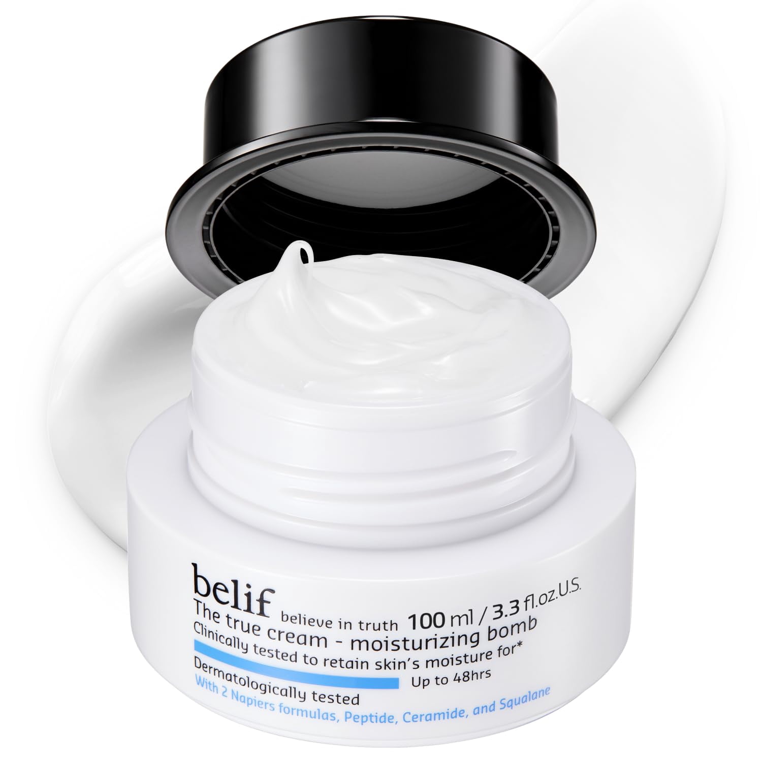 belif Moisturizing Bomb &acirc; Daily Ceramide Moisturizer with Peptide & Squalane, 48hr Hydration & Anti-Aging Cream, Milky & Lightweight, Restores Ski