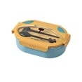 thumbnail image 2 of EGNMCR Kitchen Gadgets, Large Capacity Double Layer Compartment Lunch Box Fashionable Oval Lunch Box Portable Heatable Lunch Box Compartments No Odor Easy To Clean Plastics Bento Boxes, 2 of 6