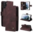 thumbnail image 1 of Case for Samsung Galaxy S21 5G Cover Zipper Pocket Wallet Case Magnetic Protective - Braun, 1 of 5