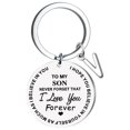 thumbnail image 1 of EGNMCR Keychains DIY To My SON Stainless Steel Last Name 26 Letter Keychain 2.5cm Fashion Decorations, 1 of 6