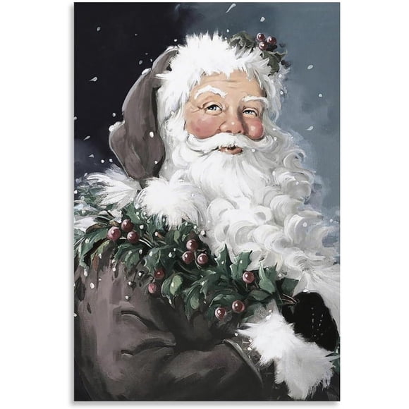 PPHAOSHO Baie Père Noël Gris Susan Peinture Comish Affiche Peinture Sans Cadre Toile Affiches Murales Art Image Impression Déco Maison Moderne 24x36 Pouces
