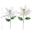 thumbnail image 2 of Netted Glitter Edged Poinsettia Stem - Set of 6, 2 of 3