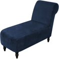 thumbnail image 1 of 2024 Velvet Armless Chaise Lounge Slipcover Stretch Sofa Slip Cover Furniture Protector, 1 of 8
