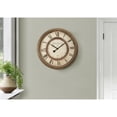 thumbnail image 1 of Monarch Specialties I 9047 - Clocks, 20" Round, Wall Clock, Antique Brown, Transitional, 1 of 4