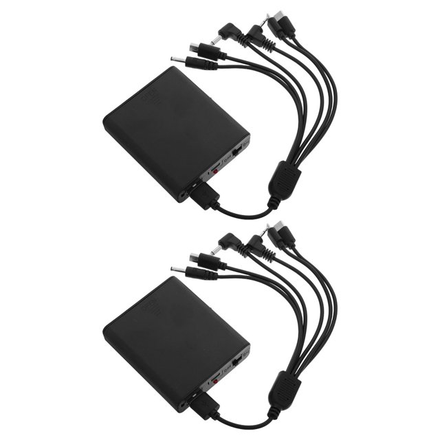 Hemoton Bloc-Piles d'Urgence 2 Pcs pour Coffre-Fort avec Prise Multiple, Alimentation CC de Secours pour Verrous Électroniques