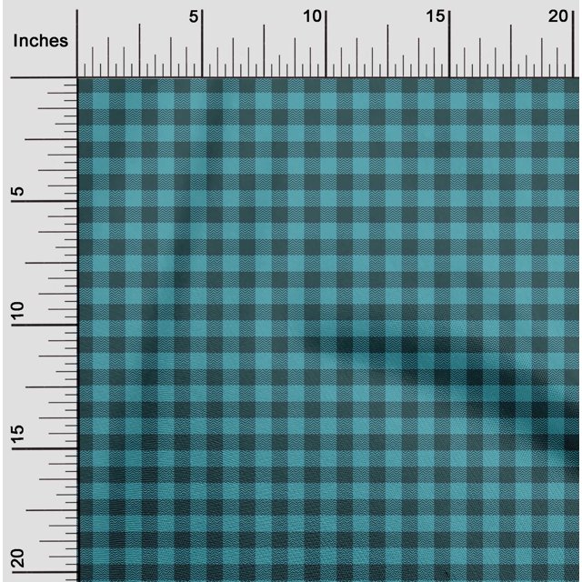 oneOone Cotton Silk Fabric Gingham Check Print Fabric BTY 42 Inch Wide