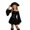 Black, variant on Girls Dress Off Shoulder Fairy Halloween Flowy Bell Sleeve Ruffle Tie Straps Party Dress 3-12 Years