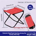 thumbnail image 4 of TFixol Compact Red Folding Stool - Portable Mini Camping Chair for Outdoor, Fishing, and Travel, Lightweight & Durable with Storage Bag, Easy Assembly., 4 of 7