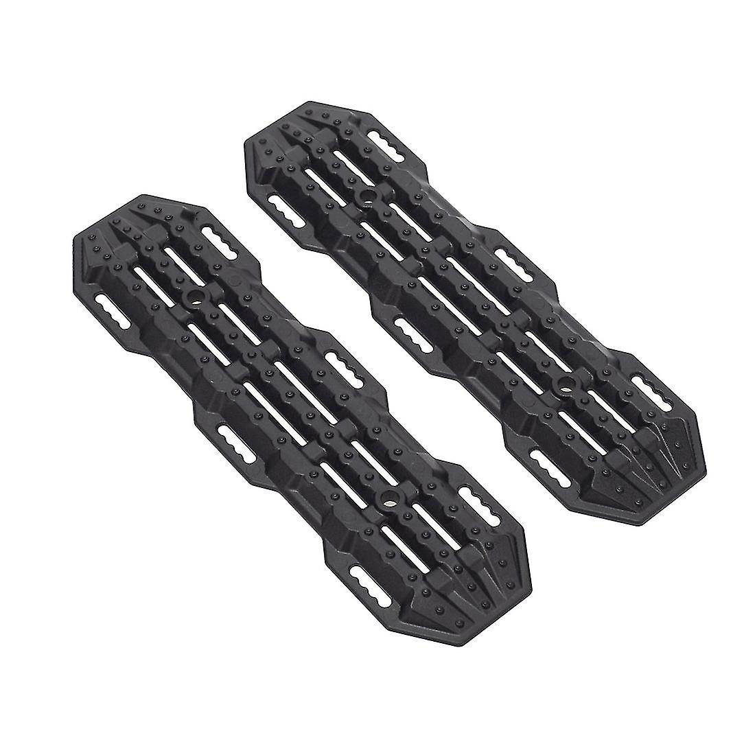 2-Pack RC Car Sand Ladder Escape Boards, 137x38mm Plastic Rescue Ramps for 1/10 Scale Crawler Vehicles - Axial SCX10, Traxxas TRX4 Compatible, Black, Durable High-Quality Material, Easy Installation