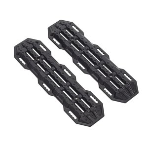 2-Pack RC Planches d'évacuation de l'échelle de sable de voiture 137x38mm Rampes de sauvetage en plastique pour véhicules à l'échelle 1/10 - Axial SCX10, Traxxas TRX4 Compatible, noir, matériau de haute qualité durable, installation facile