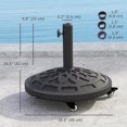 thumbnail image 3 of Outsunny Round Patio Umbrella Base with Wheels, 46lbs Resin Umbrella Stand, 3 of 10