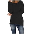 thumbnail image 2 of Meichang Chandails Molletonnés Duveteux et Pelucheux pour Femmes à Manches Longues, Col Rond, Chandail d'Automne, Grande Taille, Couleur Unie, Chaud, Long Chandail d'Hiver, 2 of 4