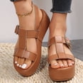 thumbnail image 2 of DPTALR Women Flat Heel Sandals Comfortable Round Toe Causal Sandals, 2 of 4