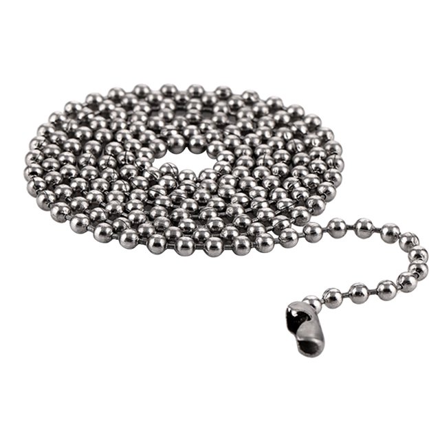 Collier Chaîne Boule en Acier Titane à Porter Couleur Argent Design Classique avec Fermoir Robuste 2 Pcs