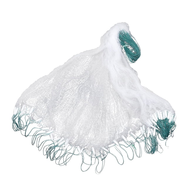 Filet de Pêche à une Couche Monofilament, Filet à Mailles avec Flotteur, Filet à Mailles pour Pêche Extérieure, Matériau Polyténe durable de Couleur Verte. Idéal pour les Lanceurs Débutants, Ce Filet Léger Comprend des Flotteurs et des Poids Réels pour un Coulage Rapide et un Piégeage Efficace des Appâts. Utilisé Souvent pour Attraper une Variété de Tailles d'Appâts. Taille : 1 m x 25 m.