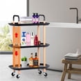 thumbnail image 2 of 3 Tier Rolling Storage Cart with Wheels, Rolling Utility Kitchen Cart and Service Trolley Cart Shelf - SortWise, 2 of 8