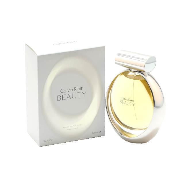 Calvin Klein Beauty Eau De Parfum Spray For Women 100ml perfume bottle; linear floral fragrance inspired by the lily flower with jasmine and ambrette seed notes over a cedarwood base, launched 2010; often used to lightly scent scarves or drawers.