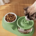 thumbnail image 4 of Cat Bowl Two In One Drinking Water Feeder, Xinsrenus Pet Automatic Circulating Water Dispenser, Neck Protector Tilted Bowl Non-Slip Weighted Base, Large Bowl Mouth Easy Clean Plastic Cat Water, 4 of 6