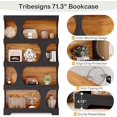 thumbnail image 2 of 4-Tier Tall Bookcase, 71" S-Shaped Bookshelf, Wood Decorative Storage Shelving, 2 of 5
