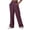 Wine, variant on Jalioing Wide Leg Sweatpants for Women Solid Elastic High Waist Outdoor Sport Cargo Trousers with Pocket