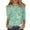 05_Green, variant on Gpoecd Womens 3/4 Sleeve Blouses Round Neck Casual Plus Autumn Loose Fit Three Point Sleeve Shirt Womens Casual Tops 06_White,L