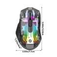thumbnail image 3 of Rbaofujie Gaming Mouse Wired Connection Wireless Connection Bluetooth Connection The Third Mock Examination Full Transparent RGB Cool Light Effect 5-gear DPI Adjustment Game Mouse Rechargeable Mouse, 3 of 6