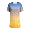 thumbnail image 5 of TSADFHJI Hauts de Noël Grande Taille pour Femmes Été Décontracté Ample Chandail Col Rond Tunique à Manches Courtes avec Poches G Jaune, 5 of 5