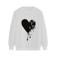 thumbnail image 3 of Women's Love Pattern Print Long Sleeve Round Neck Sweatshirt T-shirt Tops, 3 of 4