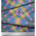 thumbnail image 3 of Soimoi Georgette Viscose Fabric Window Pane Check Printed Craft Fabric by The Yard 42 Inch Wide, 3 of 3
