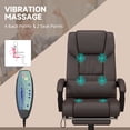 thumbnail image 4 of Vinsetto Chaise de Bureau de Massage par Vibration à 6 Points avec Repose-Pieds Télécommande Brun, 4 of 10