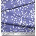 thumbnail image 3 of Soimoi Blue Viscose Chiffon Fabric Snow Flakes Floral Print Sewing Fabric Yard 42 Inch Wide, 3 of 5