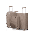 thumbnail image 2 of TRAVLR Express 3 Piece Luggage Set  Front Opening 20" Carry On – Hardside Spinner Suitcase Set, Expandable 24" & 28" Checked Luggage, Recessed TSA Lock, Mute 360 Wheels, Anti-Blast Zippers-Brown, 2 of 6