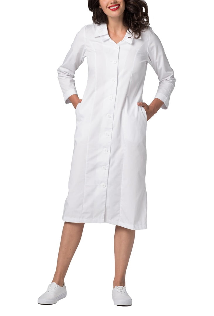 Adar Universal Scrub Dress For Women - Embroided Collar Dress