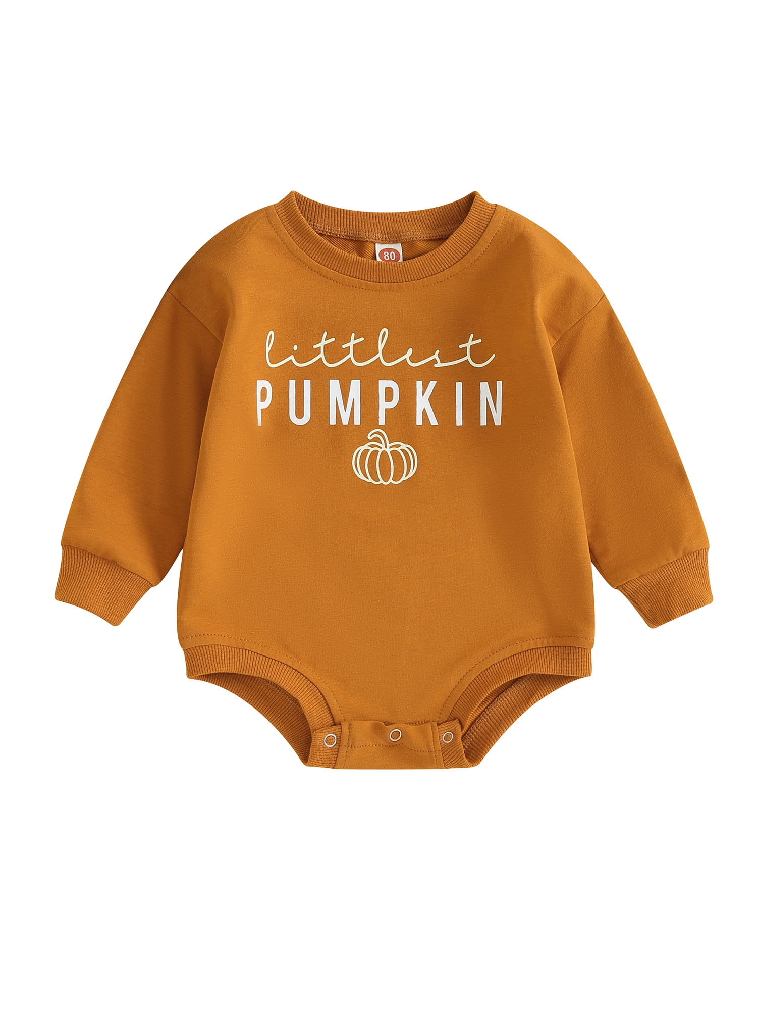 SUNSIOM Baby Halloween Rompers Newborn Letter Print Long Sleeve Bodysuit Infant Loose Fit Jumpsuits