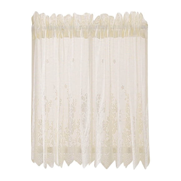 Hearth & Gear Lace Floral Lace Curtains Kitchen Coffee Curtains Bedroom Rod Curtains Lace Short Curtains Lace Curtains 35 X 29 Inches 1Panels Small Door Curtain Curtain Room Darkening Fabric Shower