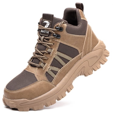 LSLJS Men Shoes, Men's Tooling Shoes Anti-smashing and Anti-piercing Fashion Mid-cut Work Shoes Safety Shoes