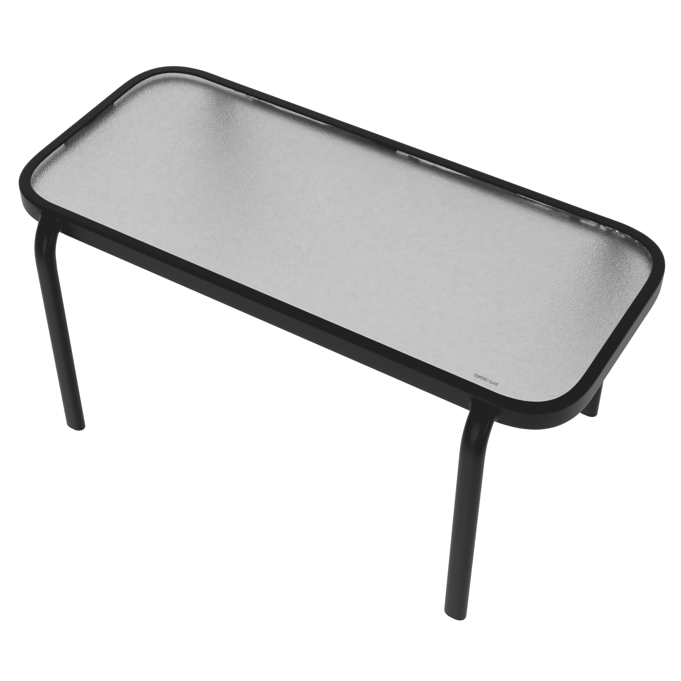 Table extérieure en verre et acier empilable Mainstays, noir
