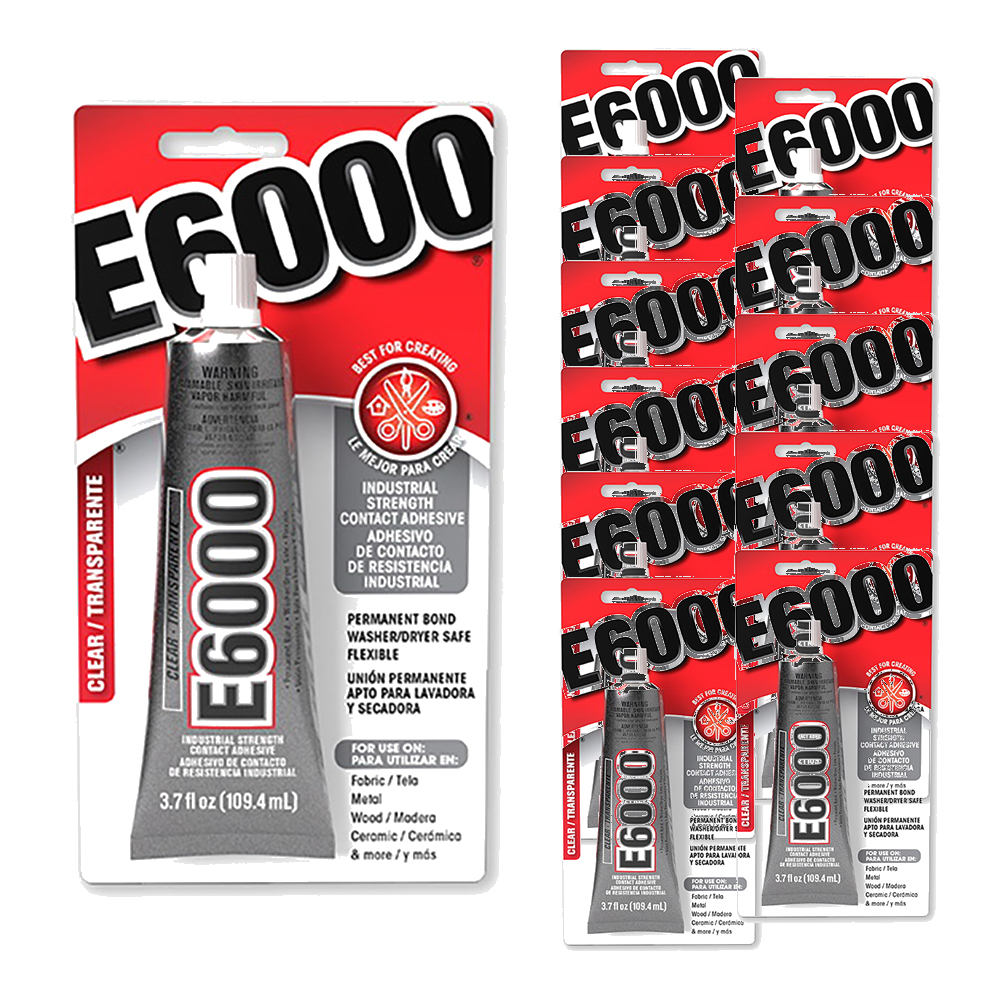 E6000 Industrial Strength Adhesive 3.7 Oz Clear, 12 Pack