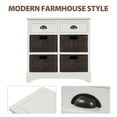 thumbnail image 4 of Armoire de Rangement avec Paniers - Armoire d'Accent avec Tiroirs Armoire en Rotin Blanc, 4 of 9