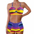 thumbnail image 1 of Women Plus Size Tankini, Tummy Control Swimsuits Two Piece with V Neck and Removable Pads, Soft Stretchy Fabric Swimwear for Beach, Pool, Summer Vacation, 1 of 5