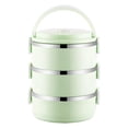 thumbnail image 2 of Boîte à Lunch Bento pour Enfants, Bol de Boîte à Lunch en Acier Inoxydable Isolé, Contenants de Préparation de Repas, Contenant de Boîte à Lunch, Collation, Boîte Bento, Vert-3 Couches, 2 of 6