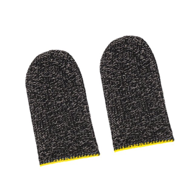2Pcs Game Fingertip Sleeves Sweatproof Breathable Breathable Soft Comfortable Screen Protective Knitting Gloves Kit Portable Gaming Spare Parts Yellow