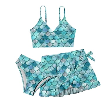 Luvoko Teen Girls Swimsuit 3 Piece,11-12 Swimsuits Bikini Pineapple Cute Skirts For Teen Girls Girls Bathing Suit Size 12 Costume Swimsuit Sets For Girls Clothing Two Piece Hawaiian(Pink,17-18 Years)