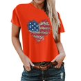 thumbnail image 1 of Birdeem T-Shirt pour Femmes d'Été Décontracté Ample Imprimé Fête de l'Indépendance à Col Rond à Manches Courtes, 1 of 3