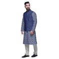 thumbnail image 2 of Atasi Ensemble Kurta Pyjama Indien pour Hommes, Veste Imprimée Classique Décontractée, 2 of 5